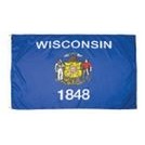 Wisconsin Indoor Parade Flag w/Pole Hem And Fringe (4'x6')