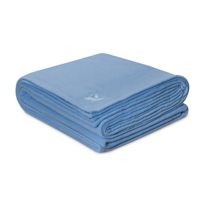 Light Blue 100% Polyester Queen Fleece Blanket