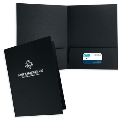 Quick Ship Foil Stamped Premium Linen 9x12 Economy Pocket Folder