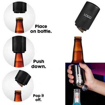 Automatic Beer Bottle Opener One-Push Magnetic Cap Catcher Premium Stainless Steel Pressure Open