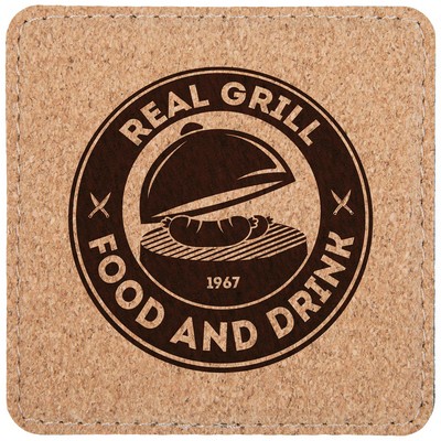 Cork Coaster with Stitching