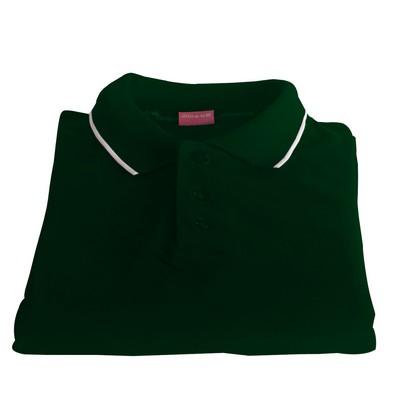 Polo Cotton Airtex Tipped Collar green-XS - 5XLT