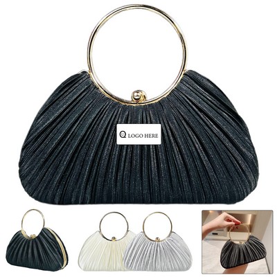 Elegant Pleated Evening Clutch Bag