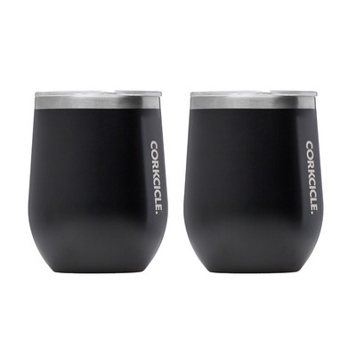 Corkcicle 12 Oz. Stemless Wine Cup - Matte Black, 2 Pack