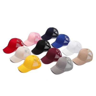 6 Panel Mesh Cap Cotton Twill Air Trucker Hat