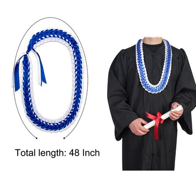48" Ribbon Necklace Quadruple Braided Graduation Leis for High School, College