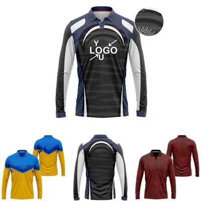 Unisex Mesh Long Sleeve Polo