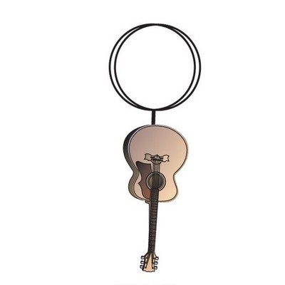 Acoustic Guitar Executive Key Chain w/Mirrored Back (2 Square Inch)
