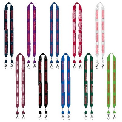 3/4" Cotton Double Lobster Clip Lanyard