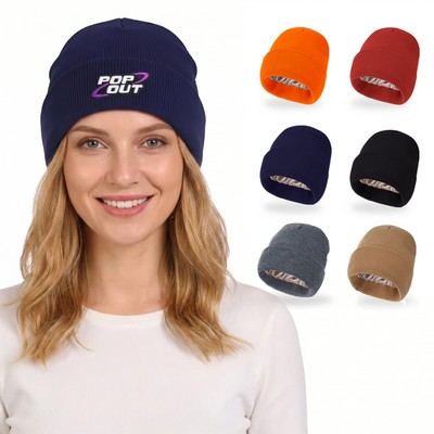 Satin-Lined Knit Beanie With Custom Logo