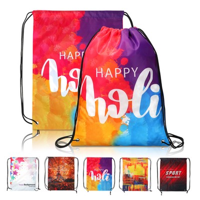 14" X 17" Dye-Sublimated Drawstring Backpack (Ocean)