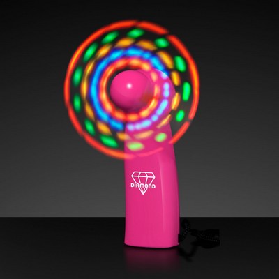 LED Mini Fan with Pink Handle - PRINTED