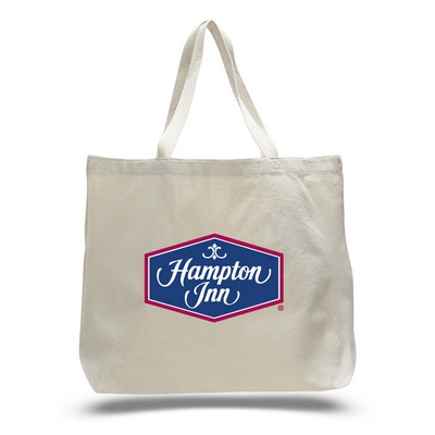 12 Oz. Jumbo Canvas Tote Bag w/ Squared Bottom (20"x15"x5")