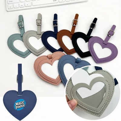 Heart Shape PU Leather Luggage Tag