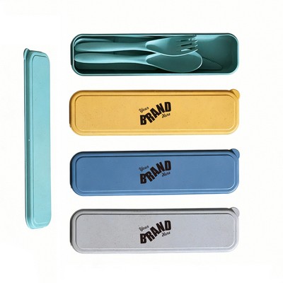 3-Piece Wheat Straw Utensils in Box