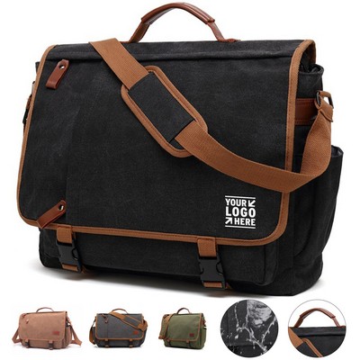 Water-Resistant Canvas Messenger Bag