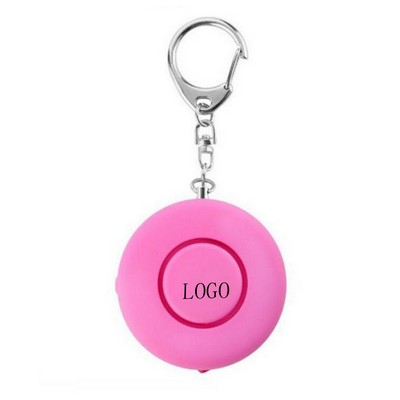 Round Safety Alarm LED Keychain