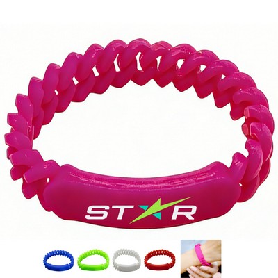 Soft Silicone Twist Braided Chain Link Bracelet