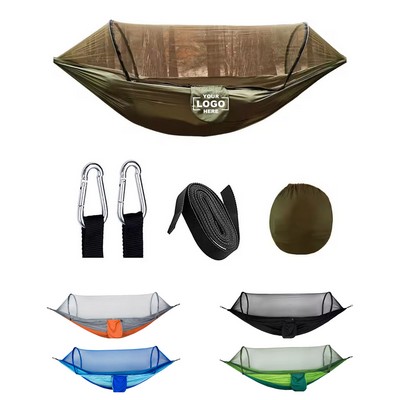 Camping Hammock with Mosquito Net & Poles