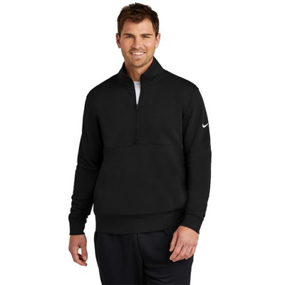 Nike Club Fleece Half-Zip Pullover with Sleeve Swoosh