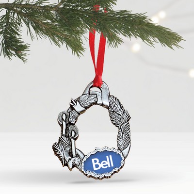 Holiday Wreath Ornament (2" x 1.875")