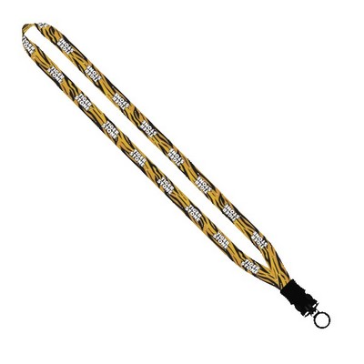 1/2" Dye-Sublimated Lanyard with Plastic Snap-Buckle Release and Plastic O-Ring