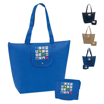 Foldable Non Woven Zip Tote Bag