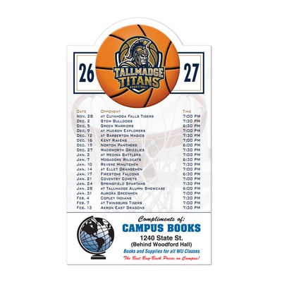 20 Mil Basketball Schedule Magnet - Full Color