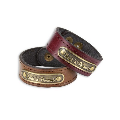 Synthetic Leather Bracelet w/Custom Emblem