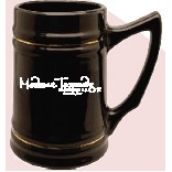 24 Oz. Black Chinese Stein w/ Gold Bands