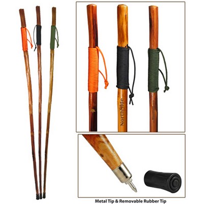 55" Wooden Hiking/Walking Stick w/ Paracord Wrapped Grip