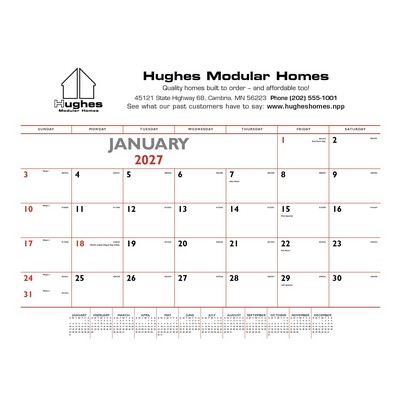 Triumph® Calendars Red & Black Desk Pad