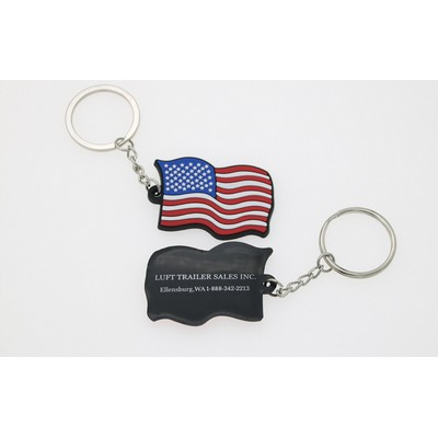 Us Flag Soft Key Chain Tag