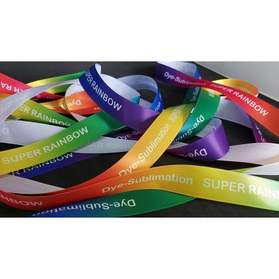 Double Faced Super Rainbow Grosgrain Ribbon w/Dye-Sublimation (7/8" x 50 Yard Roll)