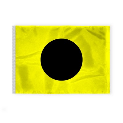 2.5'x3.3' 1ply Nylon Yellow with Black ball Beach Safety Flag with Sleeve – Printed