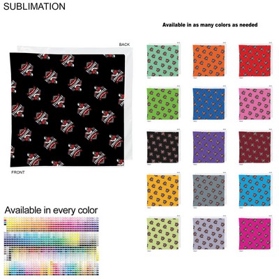 Team Building Colored Sublimated Bandanna, Sublimated Edge to Edge 1 side (22"x22")