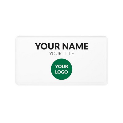 The Mighty Badge 50 Unit Kit, White 1.5 x 2.75, Pin Fastener, For InkJet Printer