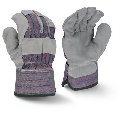 RWG3206 Full Regular Shoulder Gray Split Cowhide Leather Palm Glove - Size L