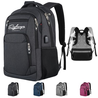 18" Bussiness Backpack with Usb Charger Port