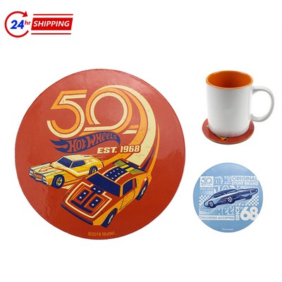 Round Hardwood Coaster