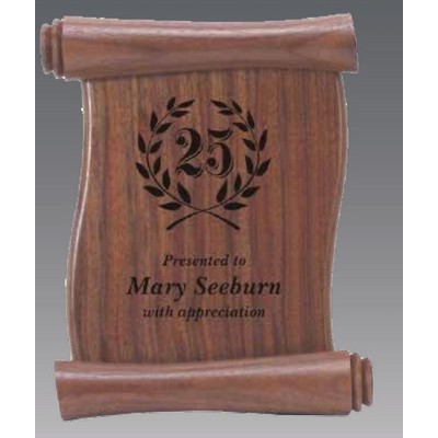 Classic Walnut Scroll Plaque - 5" x 7"