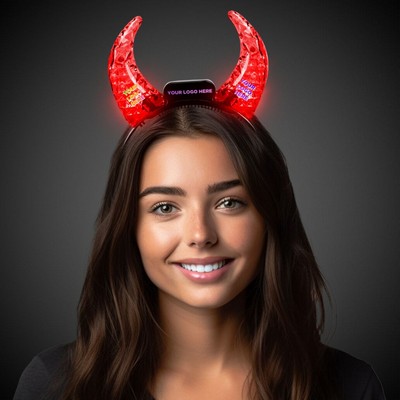 Red Light Up Crystal Devil Horns(Full Color)