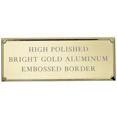 Gold Aluminum Plate (4 1/8" x 1 9/16")
