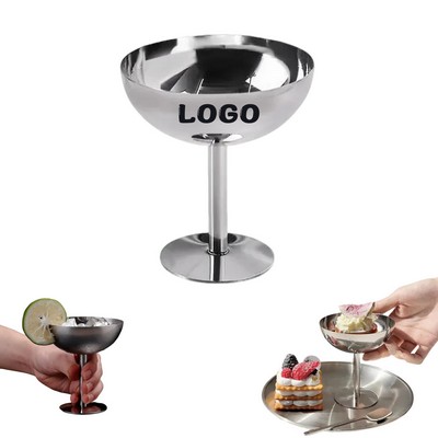 Premium Stainless Steel Footed Cup-Dessert Bowl For Ice Cream, Pudding & Fruit Salad