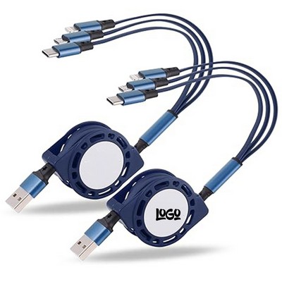 3-in-1 Retractable Fabric Charging Cable