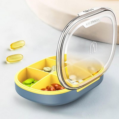 Weekly Pill Case Organizer, Small Travel Pill Box Planner 6 Tray, Medicine Dispenser Reminder