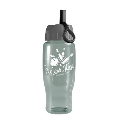 Garyline® Poly+ Recycled Bottle with Ring-Straw Lid - 27 oz.