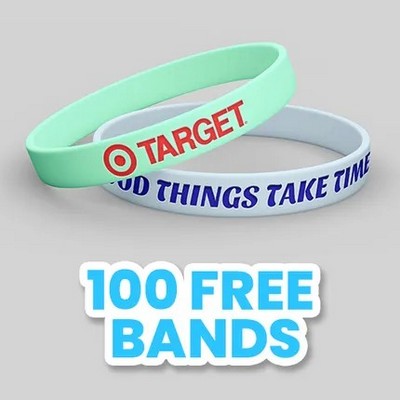 1/2'' Custom Color-Filled Debossed Silicone Wristband