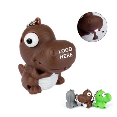 Miniature Dino LED Audio Keychain
