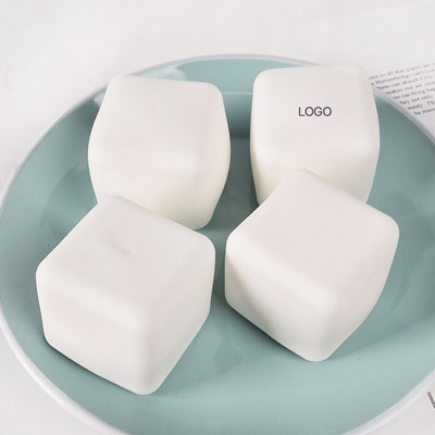 Hyper-Realistic Tofu Squishy Toy Slow Rebound Decompression Squeeze Toy Malleable "White Tofu"